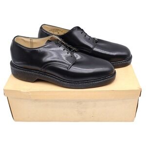 Cedar Crest Oxford Shoes Mens 7 D Vintage Black Leather Cushion Arch Deadstock